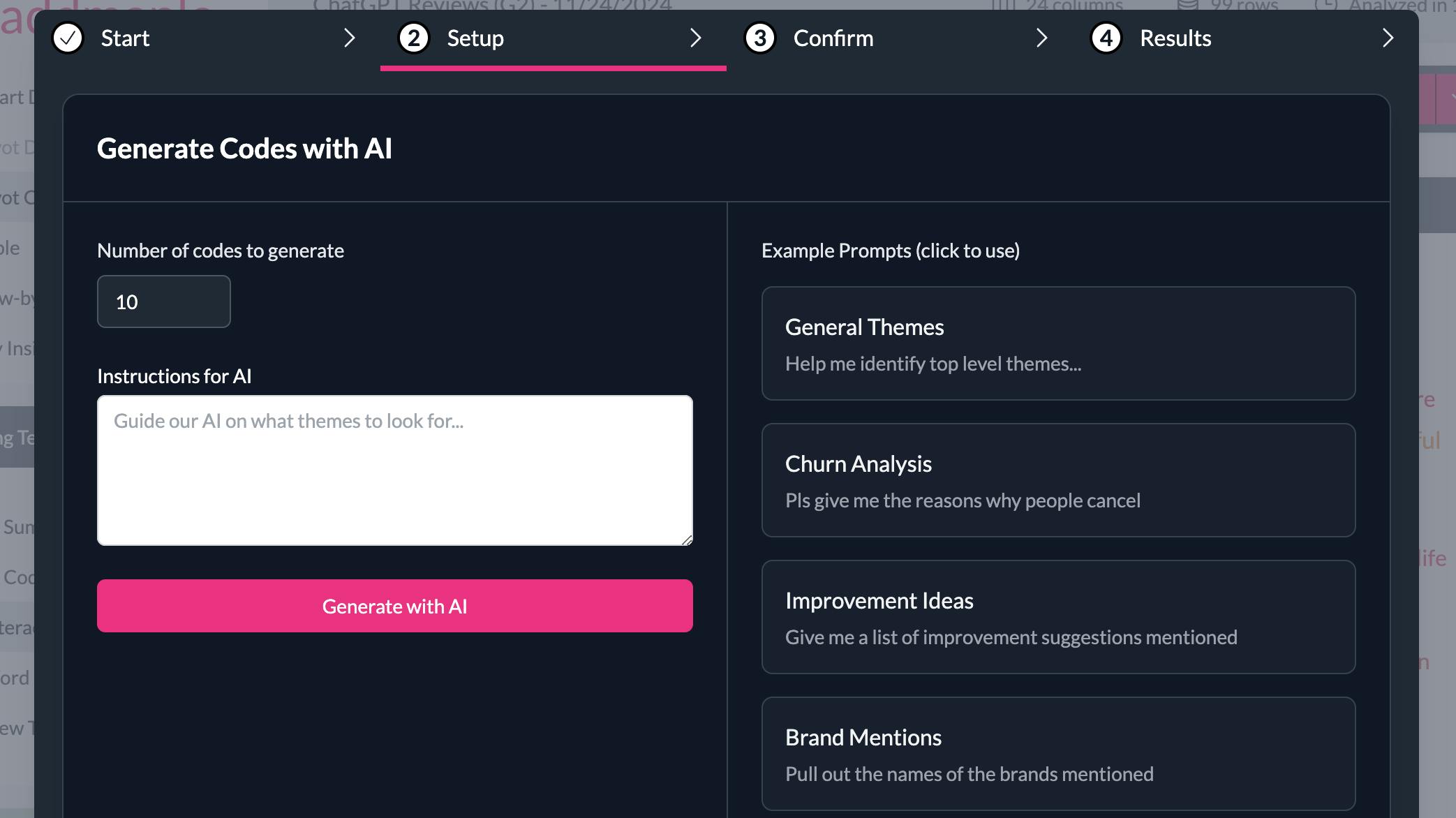 ai coding generate options