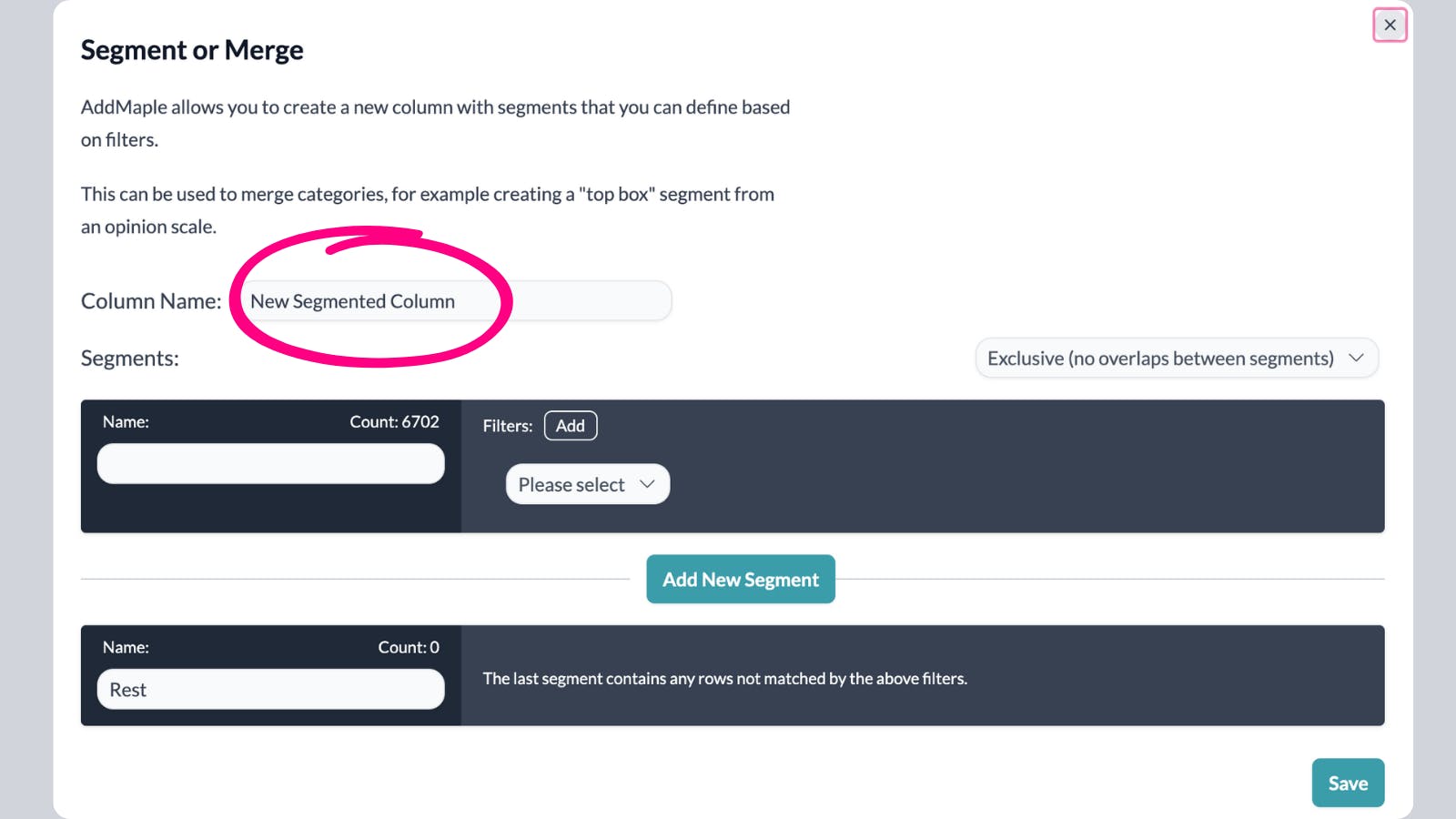 segment or merge name
