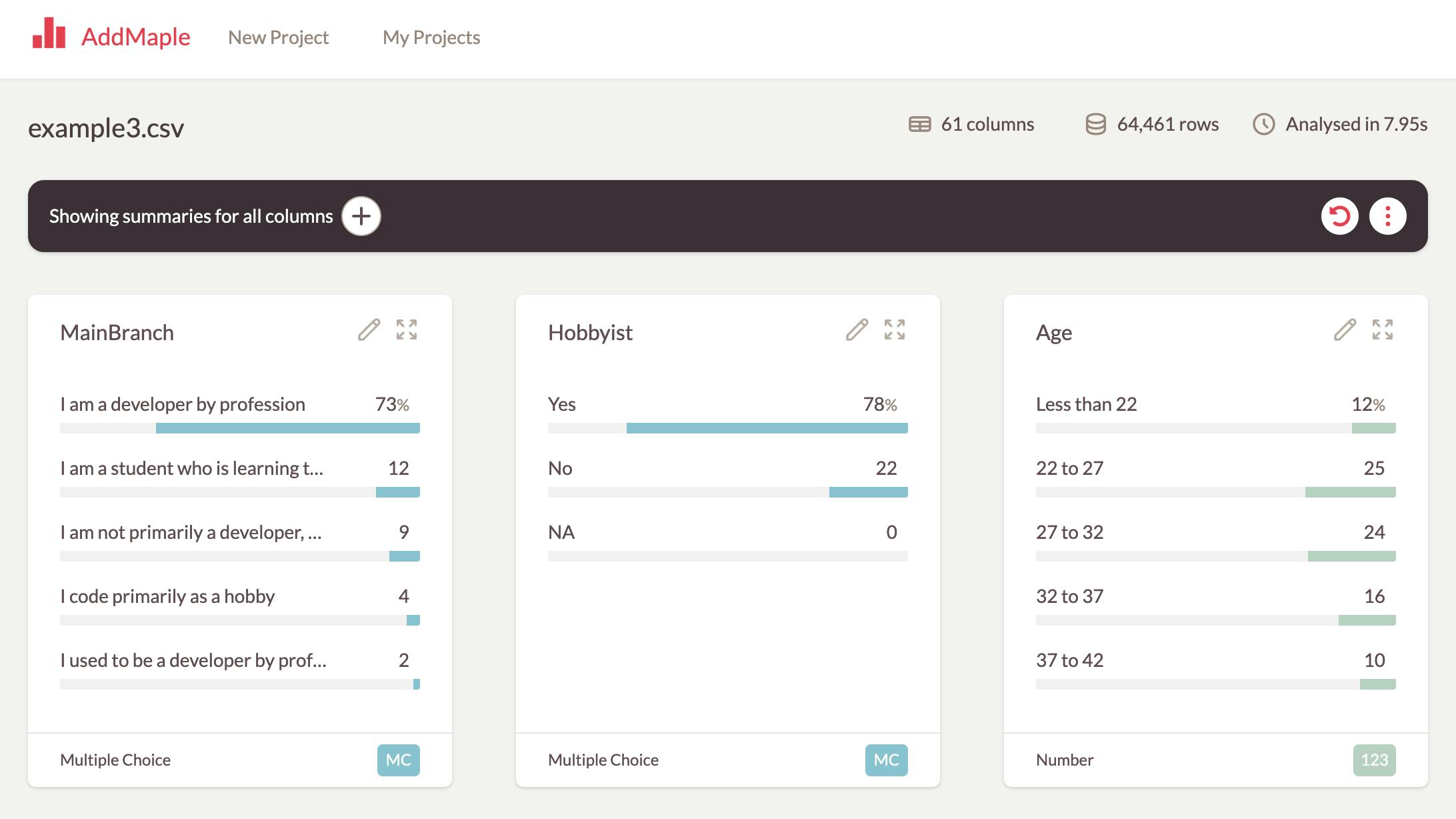AddMaple Explore Screen Example