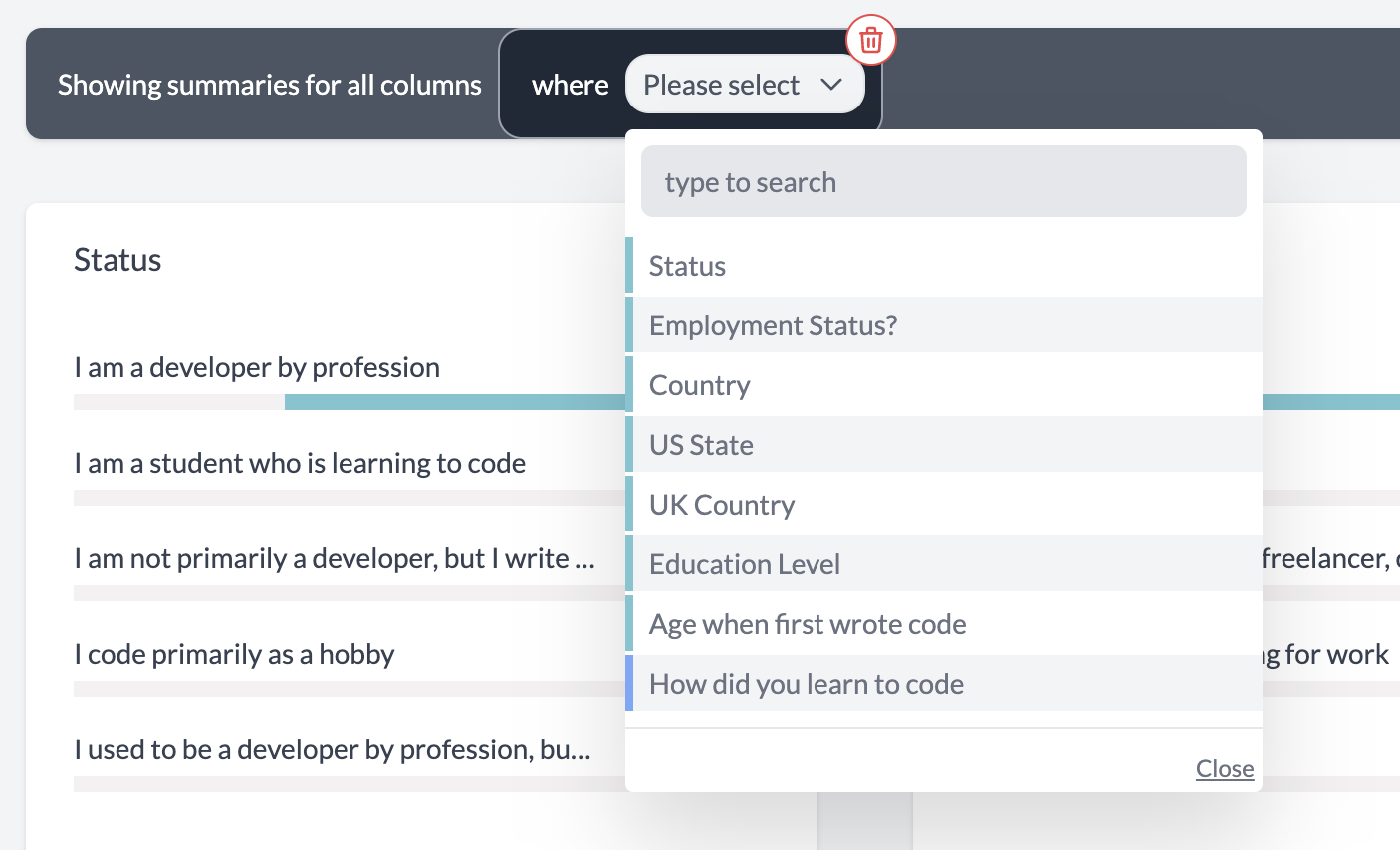 AddMaple Filter Select menu